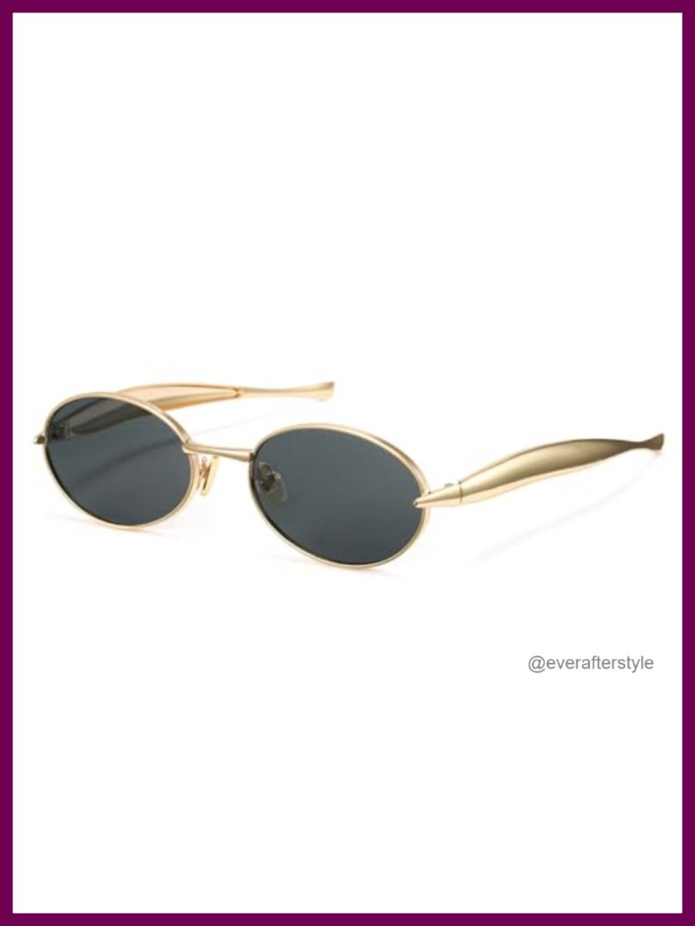 Retro Oval Sunglasses Metal Frame UV400 Protection Women's Eyewear